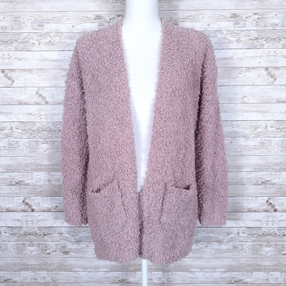 Hippie Rose Sweaters - Hippie Rose Open Front Cardigan L Soft Mystic Mauve O